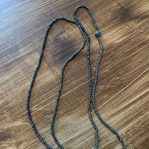 Stella & Dot Rossdale Necklace Hematite/Blue